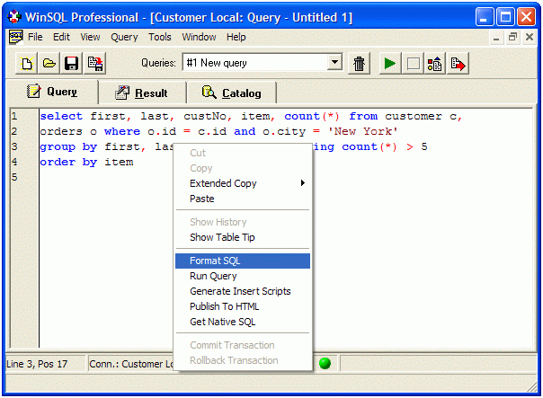 sql code formatter online