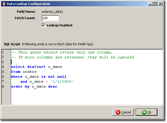 DataLookup Configuration