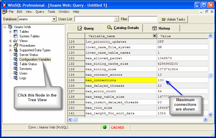 Max connections