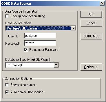 postgresql odbc driver cursor with hold