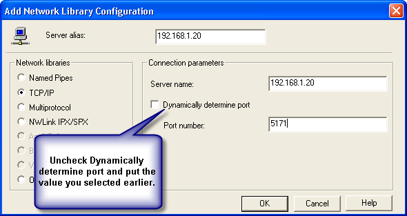 SQL Server Express Configuration for TCP/IP