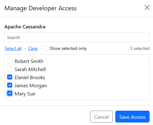 Apache Cassandra SyncriTab Manage Access