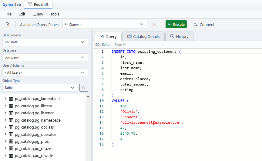 Syncritab add user in Redshift
