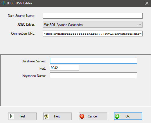 WinSQL JDBC Connection field for Apache Cassandra