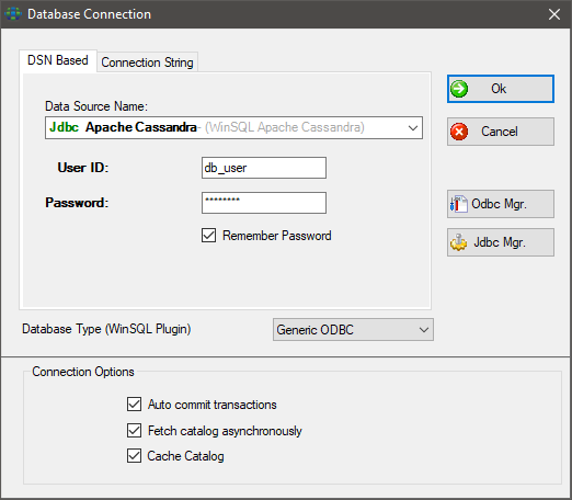 WinSQL connect to Apache Cassandra