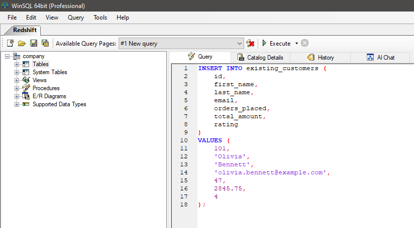 WinSQL add user in Redshift