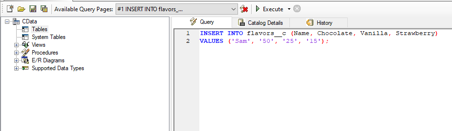 Salesforce add data into table